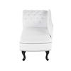 Chaise Longue De Piel Sintética Blanca Con Botones Versión Izquierda Nimes - Blanco