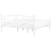 Cama Doble De Metal Blanca 180 X 200 Cm Con Somier Y Respaldo Estilo Retro Rodez - Blanco