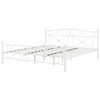 Cama Doble De Metal Blanca 180 X 200 Cm Con Somier Y Respaldo Estilo Retro Rodez - Blanco