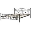 Cama Doble De Metal Negra 180 X 200 Cm Con Somier Y Respaldo Estilo Retro Rodez - Negro