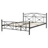 Cama Doble De Metal Negra 160 X 200 Cm Con Somier Y Respaldo Estilo Retro Rodez - Negro