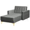 Chaise Longue De Terciopelo Gris Aberdeen