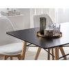 Mesa De Comedor De Madera Clara Tablero Negro 140 X 80 Cm Escandinavo Moderno Biondi - Negro