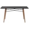 Mesa De Comedor De Madera Clara Tablero Negro 140 X 80 Cm Escandinavo Moderno Biondi - Negro