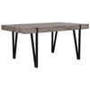 Mesa De Comedor Con Tapa De Madera Oscura Patas De Horquilla De Metal Negro 150 X 90 Cm Estilo Industrial Rectangular Adena - Madera Oscura