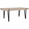 Mesa De Comedor Con Tapa De Madera Patas De Horquilla De Metal Negro 180 X 90 Cm Estilo Industrial Rectangular Adena - Madera Clara