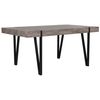 Mesa De Comedor Con Tapa De Madera Oscura Patas De Horquilla De Metal Negro 180 X 90 Cm Estilo Industrial Rectangular Adena - Madera Oscura