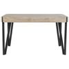 Mesa De Comedor Tapa De Mdf Color Madera Gris Patas De Metal Negro 130 X 80 Cm 6 Plazas Rectangular Industrial Cambell - Madera Clara