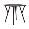 Mesa De Comedor Tablero De Madera Oscura Patas De Metal Negro 70 X 70 Cm Cuadrada 4 Plazas Industrial Bravo - Madera Oscura