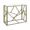 Consola De Metal Dorado Tablero De Cristal 85 X 100 X 40 Cm Moderno Glamuroso Contemporáneo Orland - Dorado