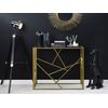 Consola De Metal Dorado Tablero De Cristal 85 X 100 X 40 Cm Moderno Glamuroso Contemporáneo Orland - Dorado