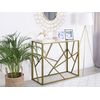 Consola De Metal Dorado Tablero De Cristal 85 X 100 X 40 Cm Moderno Glamuroso Contemporáneo Orland - Dorado