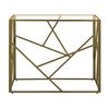 Consola De Metal Dorado Tablero De Cristal 85 X 100 X 40 Cm Moderno Glamuroso Contemporáneo Orland - Dorado