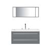 Mueble De Baño Moderno Gris Y Plateado Con Espejo 2 Cajones Lavabo Almeria - Gris