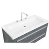 Mueble De Baño Moderno Gris Y Plateado Con Espejo 2 Cajones Lavabo Almeria - Gris