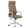 Silla De Oficina Reclinable De Poliéster Marrón Blanco Giratoria Ajustable Leader - Marrón