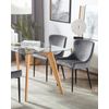 Conjunto De 2 Sillas De Comedor De Terciopelo Gris Negro Acolchado Solano - Gris