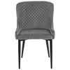 Conjunto De 2 Sillas De Comedor De Terciopelo Gris Negro Acolchado Solano - Gris