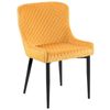 Conjunto De 2 Sillas De Comedor De Terciopelo Amarillo Negro Acolchado Solano - Amarillo