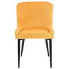 Conjunto De 2 Sillas De Comedor De Terciopelo Amarillo Negro Acolchado Solano - Amarillo