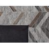 Alfombra De Piel De Vacuno Gris 140 X 200 Cm Estampado Geométrico Arkum - Gris