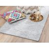 Alfombra Gris De Lana Y Algodón Beige 80 X 150 Cm Patrón Geométrico Tejida A Mano Adremit - Gris