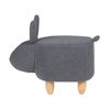 Puf Animal Taburete Para Niños Tejido De Poliéster Gris Patas De Madera Reposapiés Bunny - Gris