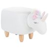 Reposapiés De Algodón Poliéster Blanco Madera Clara Unicornio Patas Madera Unicorn - Blanco