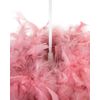 Lámpara Colgante De Plumas Rosas Forma Redonda Estilo Glam Moderno Drava - Rosa