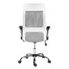 Silla De Oficina Ejecutiva De Malla Blanca Altura Ajustable Con Elevador De Gas Giratoria Y Reclinable Pioneer - Blanco