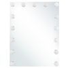 Espejo De Tocador De Pared Con Led Blanco 40 X 50 Cm Rectangular Estilo Hollywood Lucenay - Plateado