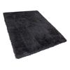 Alfombra Peluda Negra De Pelo Largo 160 X 230 Cm Rectangular Con Mechones De Algodón Cide - Negro