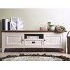 Soporte Para Tv Color Crema Con Madera Oscura Para Tv De Hasta 75ʺ Con Estante Cajones 2 Gabinetes Nashville - Blanco