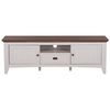 Soporte Para Tv Color Crema Con Madera Oscura Para Tv De Hasta 75ʺ Con Estante Cajones 2 Gabinetes Nashville - Blanco