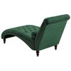 Chaise Longue Chesterfield Tapizado En Tela Verde Oscuro Abotonada Moderna Sala De Estar Patas De Madera Muret - Verde