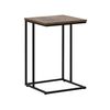 Mesa Auxiliar De Madera Oscura Forma De U Marco De Metal Negro Estilo Industrial Tablero De Partículas Sala De Estar Troy - Madera Oscura