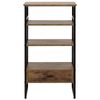 Estante Madera Oscura Negro 101 Cm Librería Mueble Tv 3 Baldas Oficina Keene - Madera Oscura