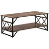 Mesa De Centro Con Tablero De Madera Oscura Marco De Metal Negro Estante 120 X 60 Cm Tablero De Partículas Industrial Bolton - Madera Oscura