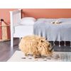 Puf Animal Taburete Para Niños Beige De Piel Sintética Patas De Madera Reposapiés Woolly - Beige