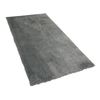 Alfombra Gris Claro 80 X 150 Cm Poliéster Hecho A Mano Pelo Largo Evren - Gris