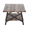 Mesa De Centro Gris Pardo Con Negro Con Estante De Almacenamiento 100 X 55 Cm Sala De Estar Estilo Industrial Carlin - Gris