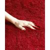 Alfombra Roja 160 X 230 Cm Poliéster Hecho A Mano Pelo Largo Evren - Rojo