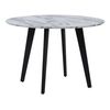 Mesa De Comedor Efecto Mármol Patas De Metal Negras Redonda 110 Cm Tablero Mdf Mosby - Gris