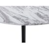 Mesa De Comedor Efecto Mármol Patas De Metal Negras Redonda 110 Cm Tablero Mdf Mosby - Gris