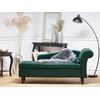 Chaise Longue Tapizado En Terciopelo Verde Con Almacenamiento Versión Derecha Luiro - Verde