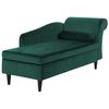 Chaise Longue Tapizado En Terciopelo Verde Con Almacenamiento Versión Derecha Luiro - Verde