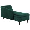 Chaise Longue Tapizado En Terciopelo Verde Con Almacenamiento Versión Derecha Luiro - Verde