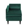 Chaise Longue Tapizado En Terciopelo Verde Con Almacenamiento Versión Derecha Luiro - Verde