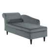 Chaise Longue De Terciopelo Gris Claro Izquierdo Luiro