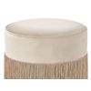 Puf Otomana Redondo De Terciopelo Beige Glam Con Borlas Virginia - Beige